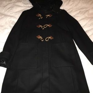J Crew Wool Toggle Coat in Black